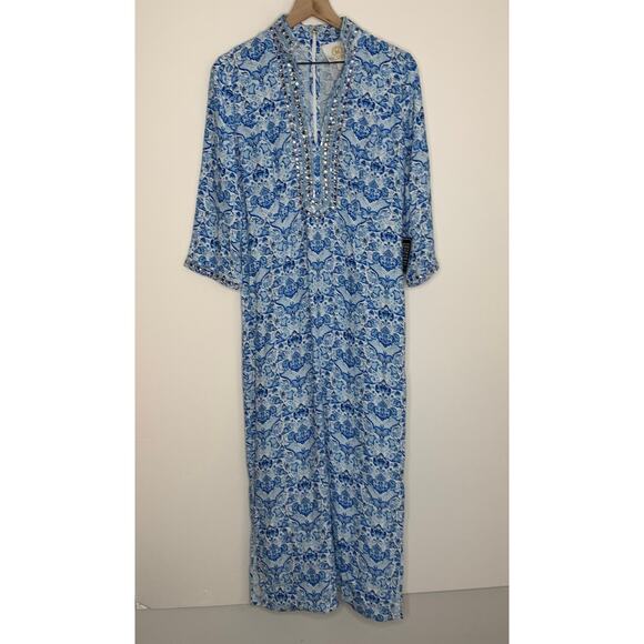 NicoBlue Shalimar Long Tunic Dress with Sapphire Jewel Embellishment Women New - Picture 3 of 16